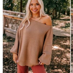 SWEET MATCH KNIT SWEATER IN ICED LATTE